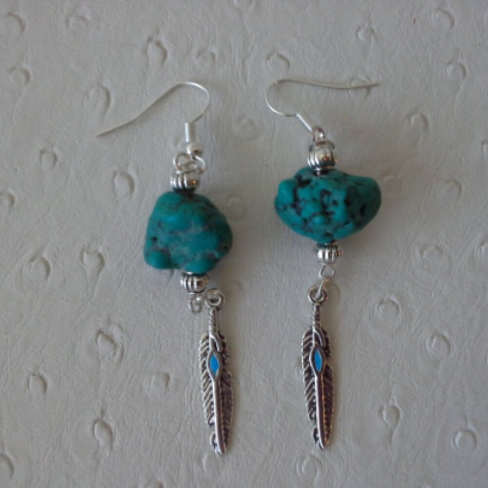 NEW Turquoise Howlite earrings - Picture 7 of 7